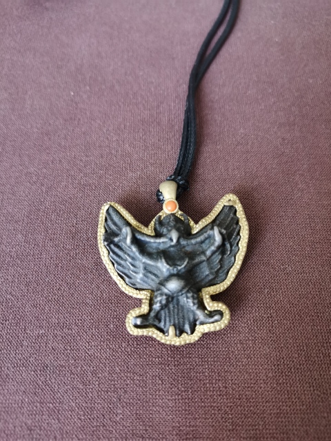 古玩雜項天鐵大鵬金翅鳥托甲掛件拍賣,當前價格460元