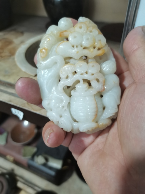 古玩玉器玉佩,和田白玉。和田玉手把件太漂亮了,搖錢樹人物搖錢樹拍賣,當前價格13999元