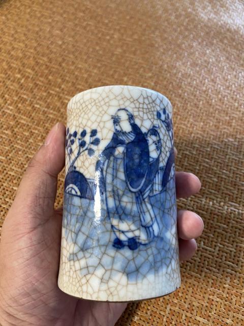 古玩陶瓷光緒青花人物筆筒拍賣,當前價格3000元