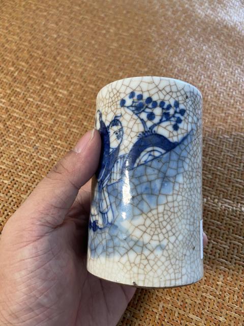 古玩陶瓷光緒青花人物筆筒拍賣,當前價格3000元