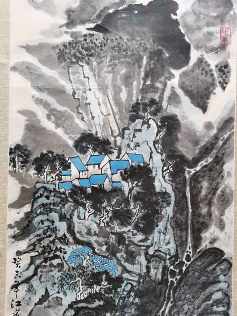 古玩字畫北京美協會員88歲高齡老畫家馬江燕山水圖拍賣,當前價格1288元