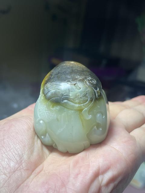 古玩玉器和田玉雕“瑞獸”把件拍賣,當前價格1680元