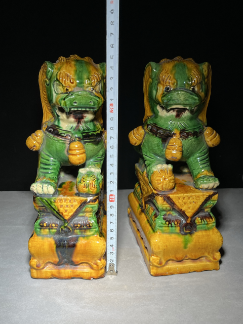 古玩陶瓷素三彩獅子擺件拍賣，當(dāng)前價格1600元