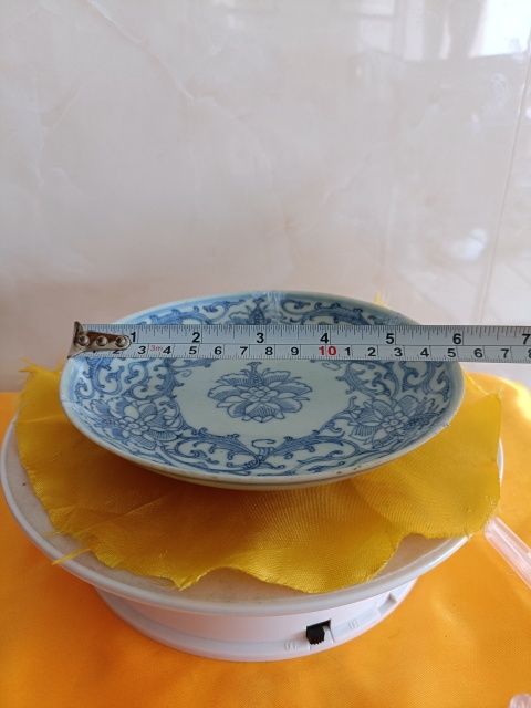 古玩陶瓷清乾隆本朝款纏枝紋細路青花賞盤拍賣,當前價格880元