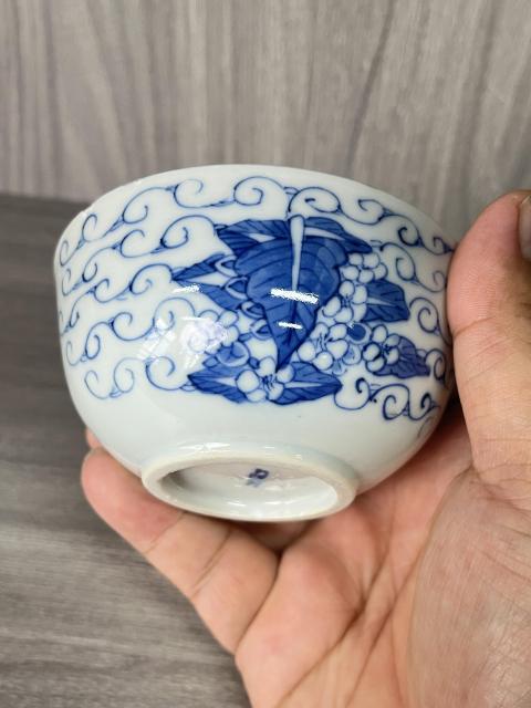 古玩陶瓷清道光 二級官內府青花芭蕉花蝶紋碗拍賣，當前價格1880元