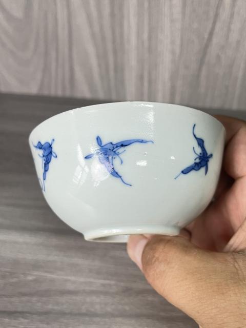 古玩陶瓷清道光 二級官內府青花芭蕉花蝶紋碗拍賣，當前價格1880元