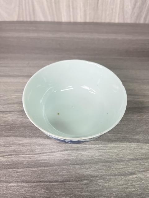 古玩陶瓷清道光 二級(jí)官內(nèi)府青花芭蕉花蝶紋碗拍賣(mài)，當(dāng)前價(jià)格1100元