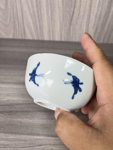 古玩陶瓷清道光 二級(jí)官內(nèi)府青花芭蕉花蝶紋碗拍賣(mài)，當(dāng)前價(jià)格1100元