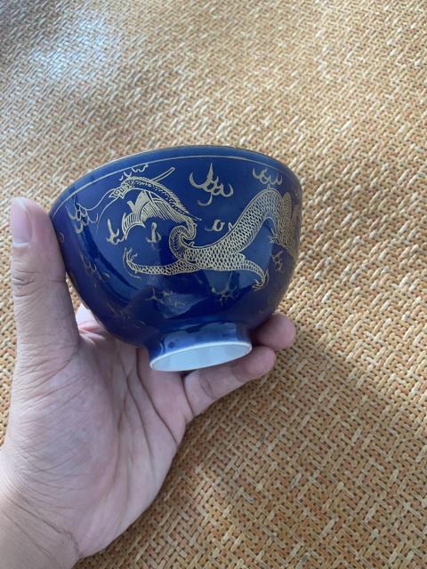 古玩陶瓷清.乾隆霽藍釉描金龍紋碗拍賣,當前價格18888元