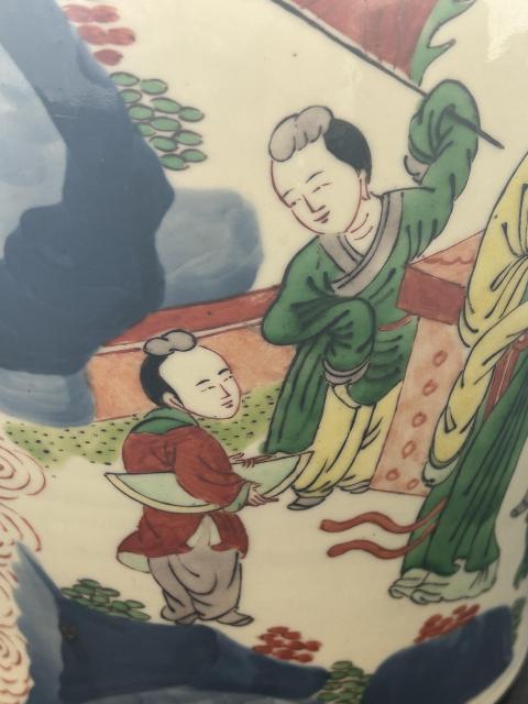 古玩陶瓷清晚青花人物故事紋將軍罐拍賣，當前價格32000元