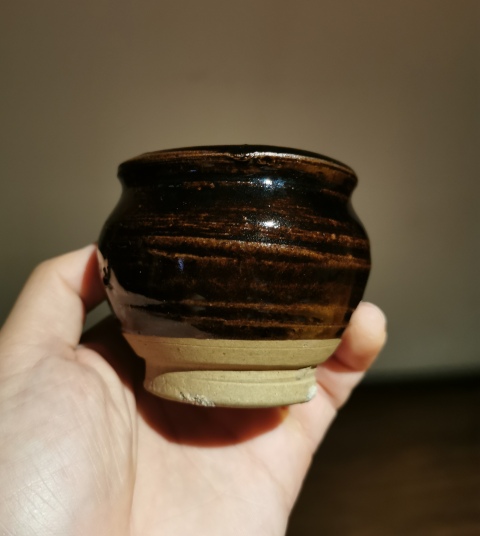 古玩陶瓷金元.磁州窯褐釉茶入拍賣，當(dāng)前價(jià)格496元