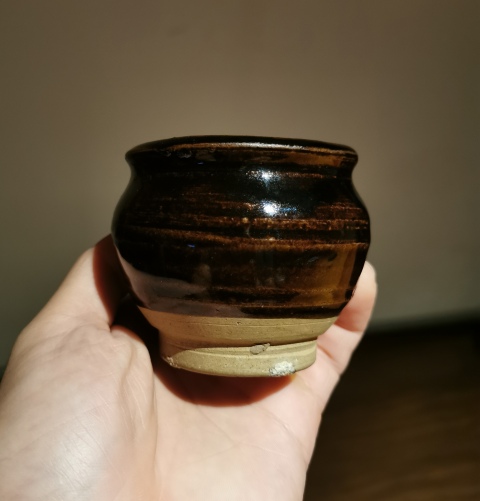 古玩陶瓷金元.磁州窯褐釉茶入拍賣，當(dāng)前價(jià)格496元