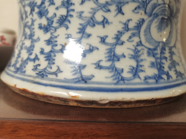 古玩陶瓷清中期青花纏枝囍字將軍罐拍賣，當(dāng)前價(jià)格8000元