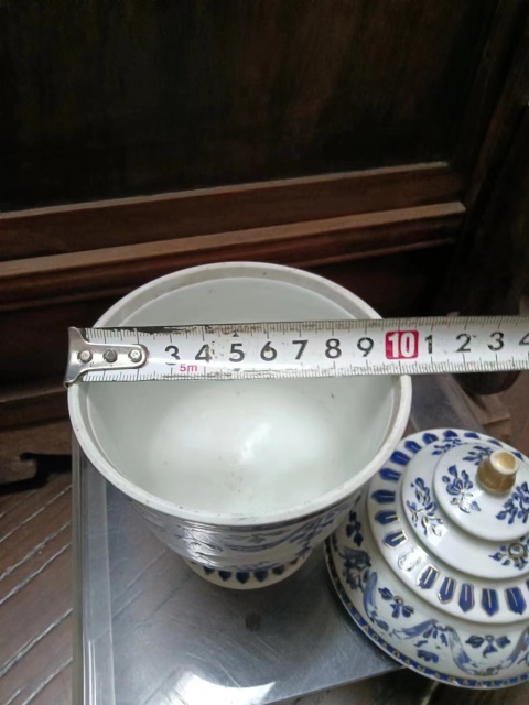 古玩陶瓷乾隆藍料彩描金八寶紋蓋杯拍賣,當前價格4000元