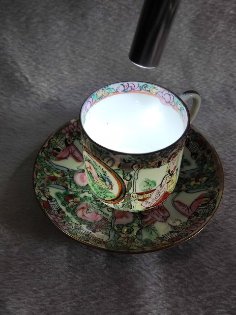 古玩陶瓷廣彩杯盤拍賣,當前價格1088元