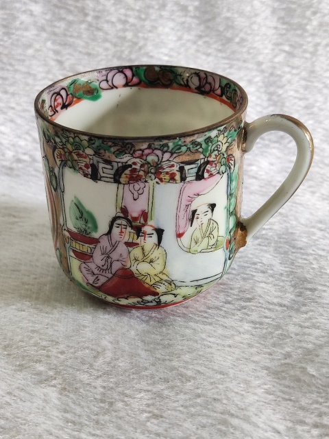 古玩陶瓷廣彩杯盤拍賣,當前價格1088元