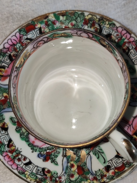 古玩陶瓷廣彩杯盤拍賣,當前價格1088元