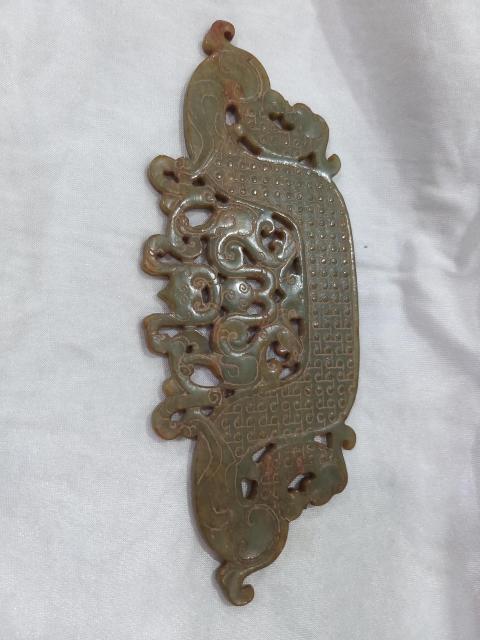 古玩雜項玉雕交龍型佩拍賣,當前價格1688元