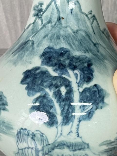古玩陶瓷青花山水人物紋洗口瓶(雍正官窯款)拍賣,當(dāng)前價格280元