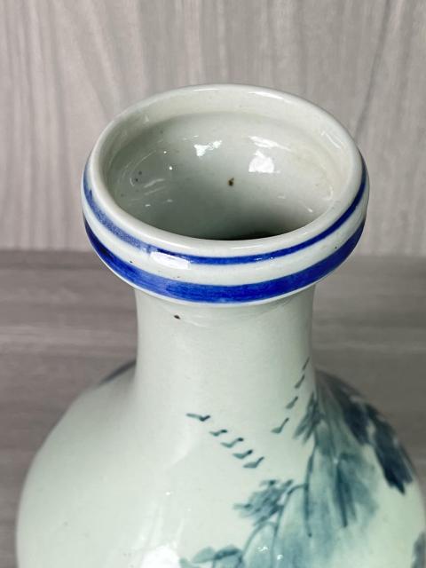 古玩陶瓷青花山水人物紋洗口瓶(雍正官窯款)拍賣,當(dāng)前價格280元