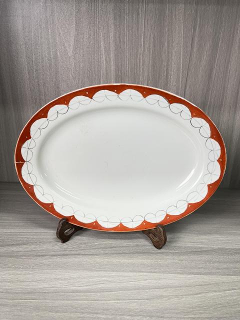 古玩陶瓷礬紅彩皮球花 長盤拍賣，當(dāng)前價格180元