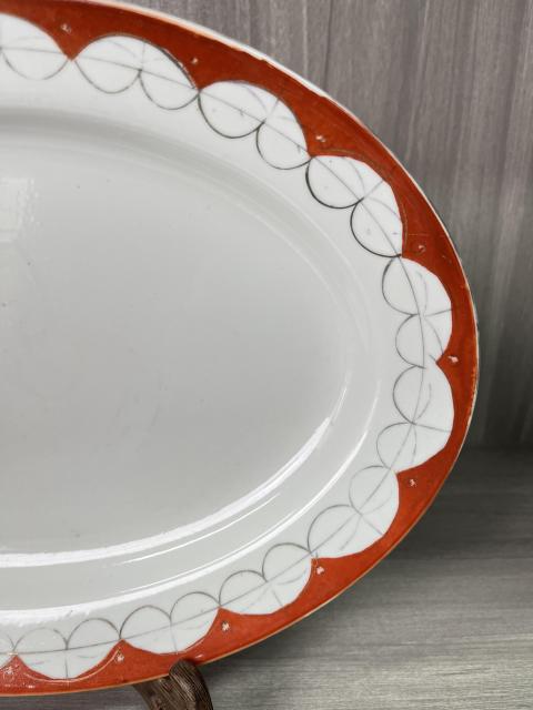 古玩陶瓷礬紅彩皮球花 長盤拍賣，當(dāng)前價格180元