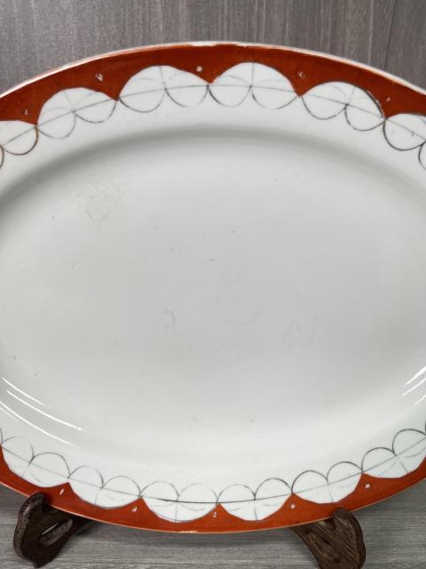 古玩陶瓷礬紅彩皮球花 長盤拍賣，當(dāng)前價格180元