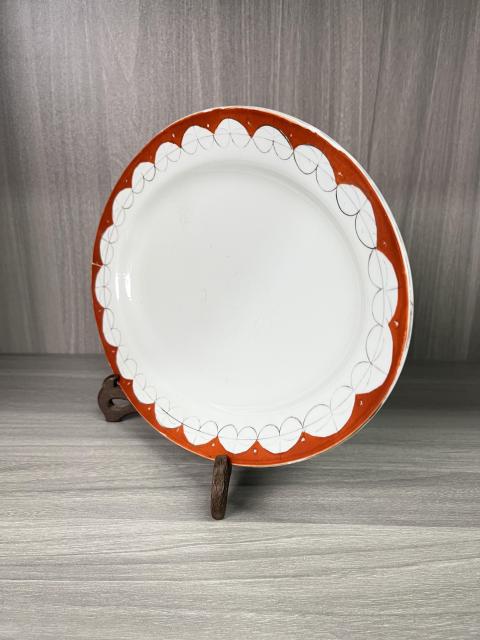 古玩陶瓷礬紅彩皮球花 長盤拍賣，當(dāng)前價格180元