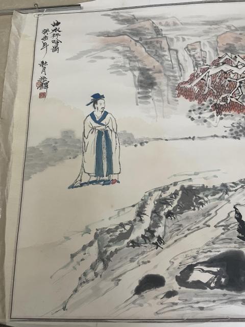 古玩字畫振鐸款寫意人物拍賣,當前價格800元
