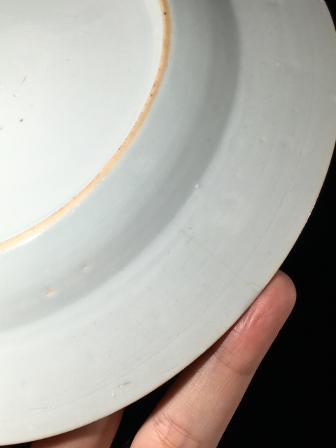 古玩陶瓷乾隆青花山水樓閣紋折沿盤拍賣,當前價格1388元