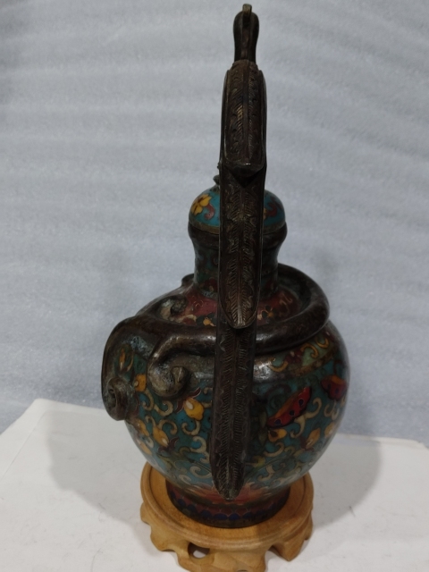 古玩雜項景泰藍龍鳳壺拍賣,當前價格1888元