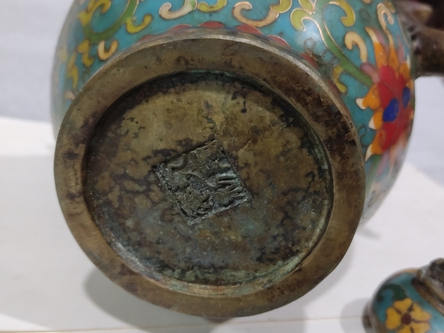 古玩雜項景泰藍龍鳳壺拍賣,當前價格1888元