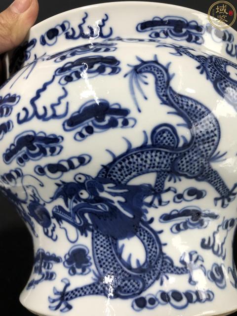 古玩陶瓷五爪青花趕珠龍紋廣口罐拍賣，當前價格11800元