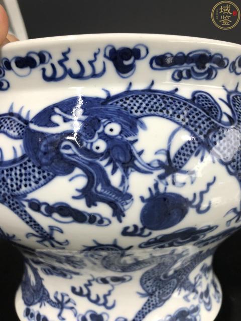 古玩陶瓷五爪青花趕珠龍紋廣口罐拍賣，當前價格11800元