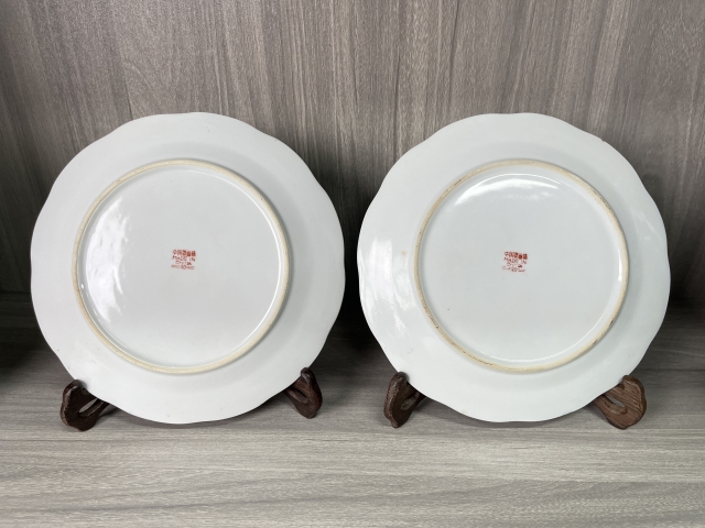 古玩陶瓷創(chuàng)匯官窯 粉彩百子鬧春圖花口盤一對拍賣,當前價格290元