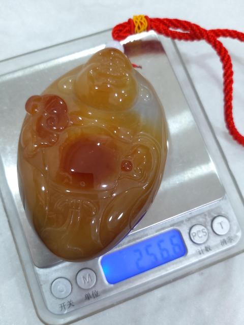 古玩雜項(xiàng)瑪瑙雕彌勒佛掛件拍賣，當(dāng)前價(jià)格1288元