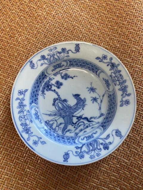 古玩陶瓷雍正青花花鳥盤拍賣，當前價格3500元