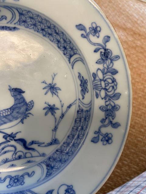 古玩陶瓷雍正青花花鳥盤拍賣，當前價格3500元