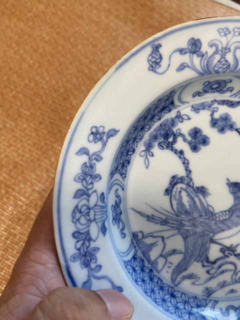 古玩陶瓷雍正青花花鳥盤拍賣，當前價格3500元