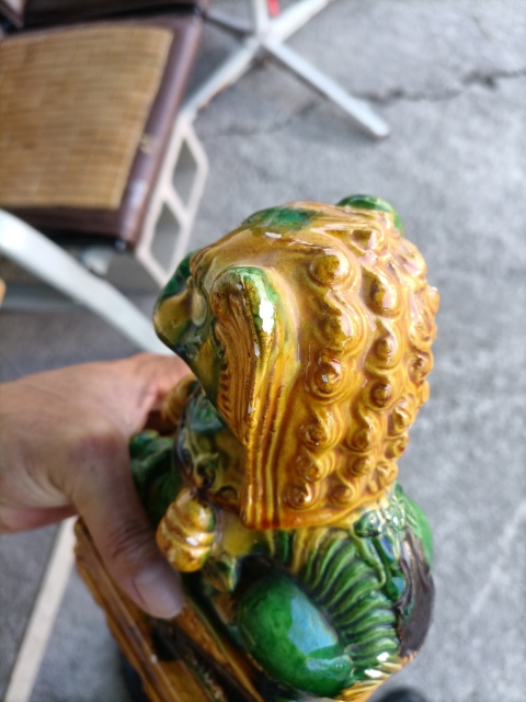 古玩陶瓷素三彩獅子擺件拍賣，當(dāng)前價格1600元