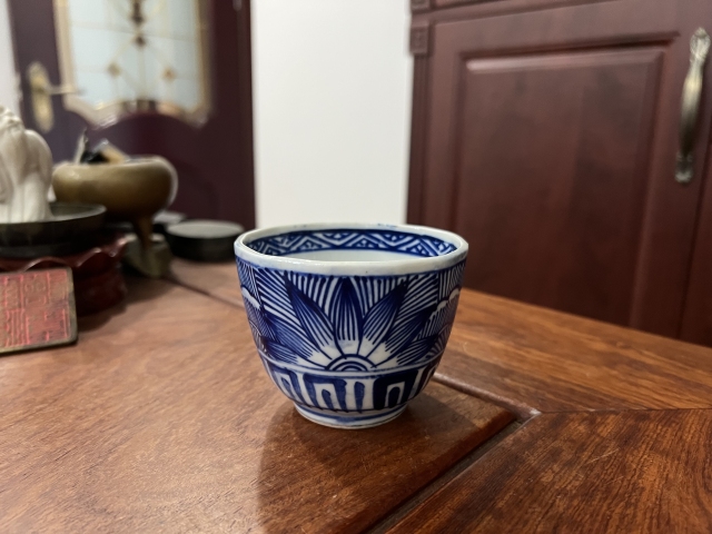 古玩陶瓷清代青花杯拍賣,當前價格233元