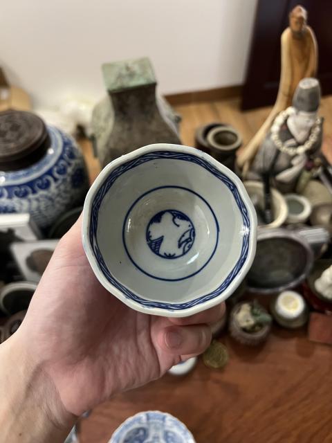 古玩陶瓷清代青花杯拍賣,當前價格233元