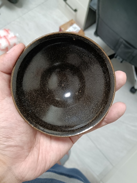 古玩陶瓷黑釉束口盞拍賣(mài)，當(dāng)前價(jià)格1000元