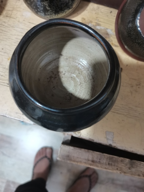 古玩陶瓷元明·窯變磁州窯黑釉小茶入拍賣，當前價格2999元