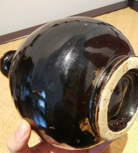 古玩陶瓷磁州窯烏金釉玉壺春瓶拍賣，當前價格30000元