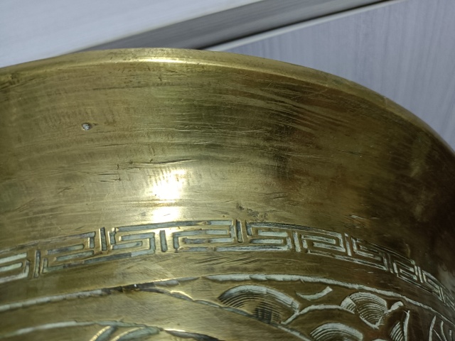 古玩陶瓷龍紋折沿銅盆拍賣,當前價格12000元