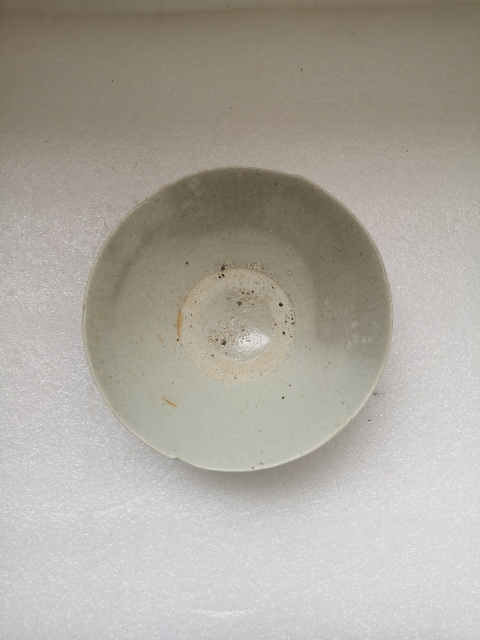 古玩陶瓷宋代澀圈圈足疊燒工藝影青碗拍賣,當前價格398元
