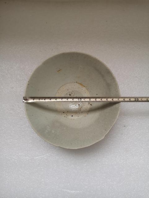 古玩陶瓷宋代澀圈圈足疊燒工藝影青碗拍賣,當前價格398元