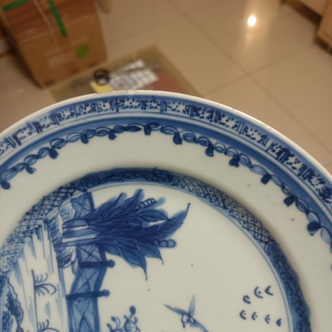 古玩陶瓷青花洞石花卉紋折沿盤拍賣,當前價格0元