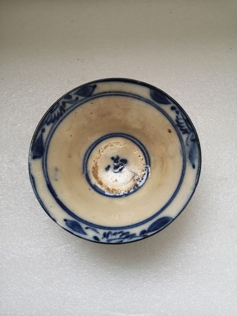 古玩陶瓷明末清初磁州窯青花碗拍賣,當前價格450元